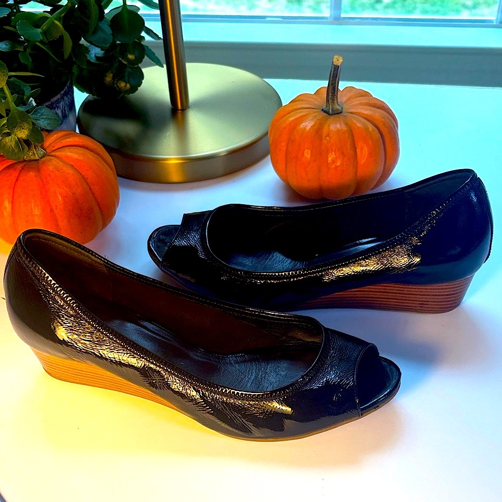 Cole Haan Air Tali (Nike) Black Peep Toe Wedges